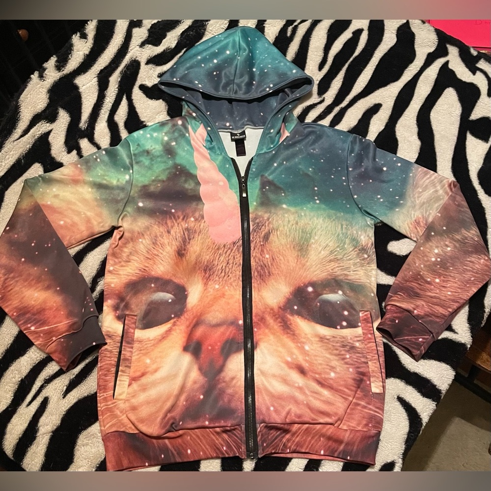 Unicorn Cat Hoodie by Mr Gugu & Miss Go - Like New! Size M